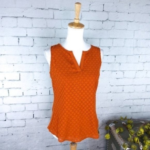 Stitch Fix Market & Spruce Textured Dot Tank Top In Pumpkin Size Small - Picture 1 of 7